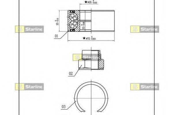 STARLINE LO03414 Комплект підшипника маточини колеса