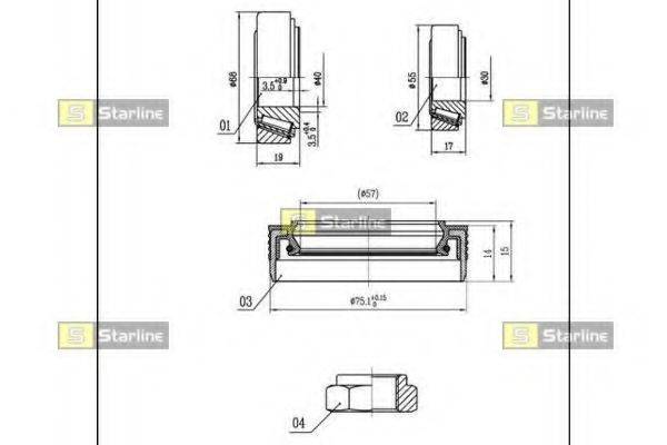 STARLINE LO03429 Комплект підшипника маточини колеса