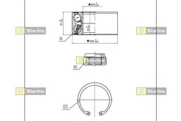 STARLINE LO03554 Комплект підшипника маточини колеса