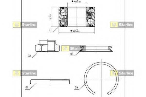 STARLINE LO03556 Комплект підшипника маточини колеса