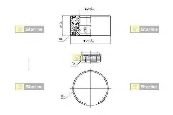 STARLINE LO03596 Комплект підшипника маточини колеса