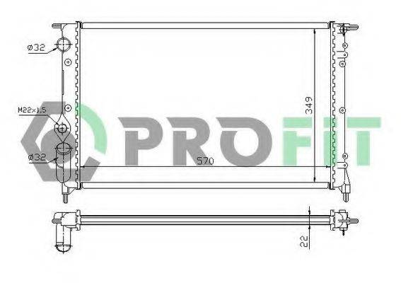 PROFIT PR6038A1 Радіатор, охолодження двигуна