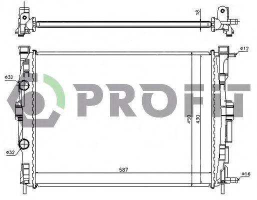 PROFIT PR6044A1 Радіатор, охолодження двигуна