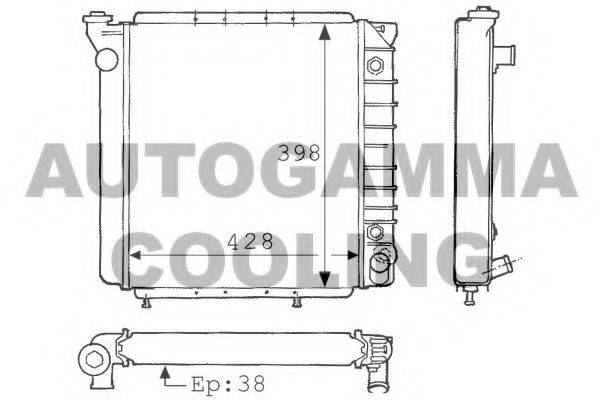 AUTOGAMMA 100834 Радіатор, охолодження двигуна