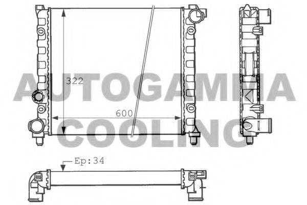 AUTOGAMMA 100954 Радіатор, охолодження двигуна