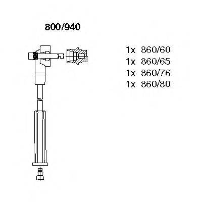 BREMI 800940 Комплект дротів запалювання