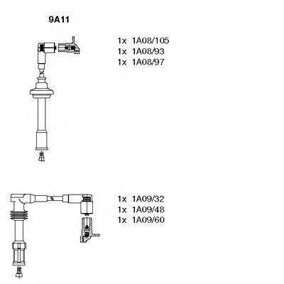 BREMI 9A11 Комплект дротів запалювання