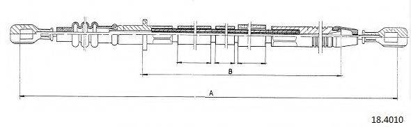 CABOR 184010 Трос, управління зчепленням