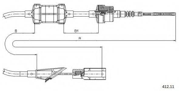 CABOR 41211 Трос, управління зчепленням