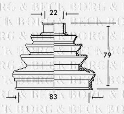 BORG & BECK BCB2006 Пильовик, приводний вал