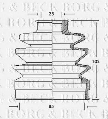 BORG & BECK BCB2055 Пильовик, приводний вал