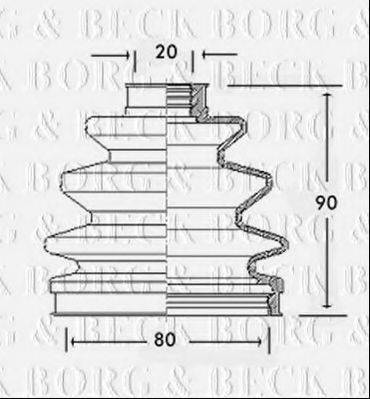 BORG & BECK BCB2231 Пильовик, приводний вал