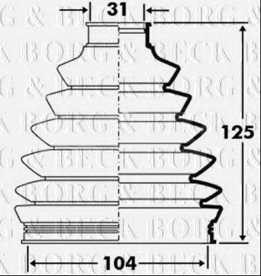 BORG & BECK BCB2395 Пильовик, приводний вал