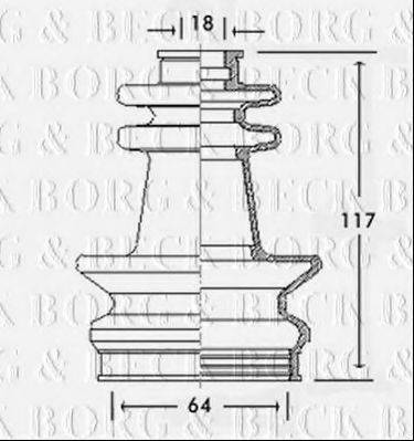 BORG & BECK BCB2597 Пильовик, приводний вал