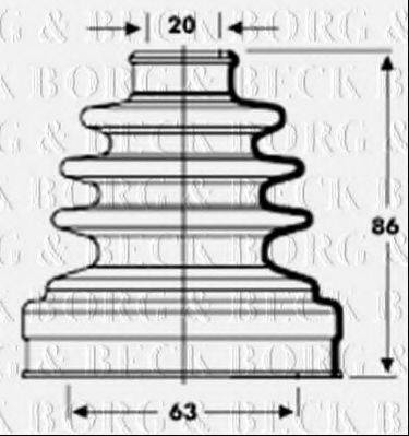 BORG & BECK BCB2801 Пильовик, приводний вал