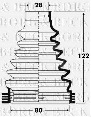 BORG & BECK BCB2812 Пильовик, приводний вал