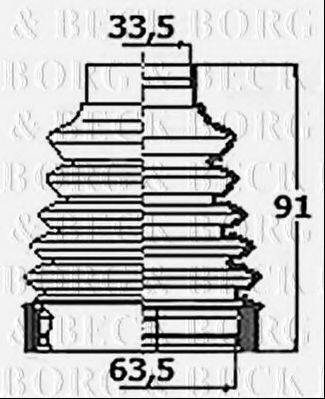 BORG & BECK BCB6140 Пильовик, приводний вал