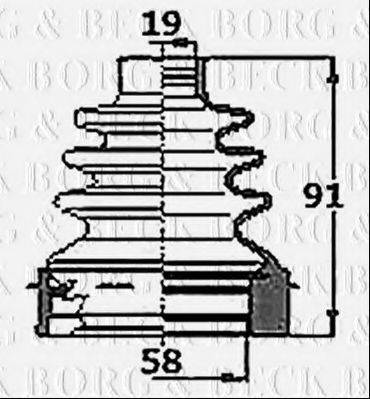BORG & BECK BCB6144 Пильовик, приводний вал