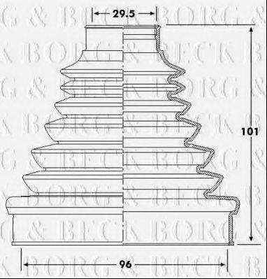 BORG & BECK BCB6220 Пильовик, приводний вал