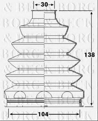 BORG & BECK BCB6228 Пильовик, приводний вал