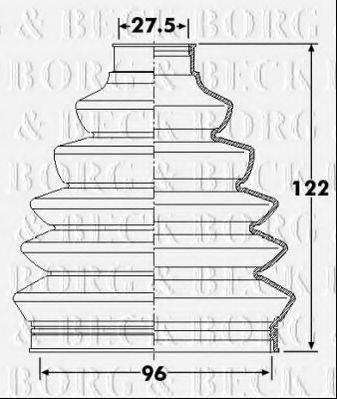 BORG & BECK BCB6248 Пильовик, приводний вал