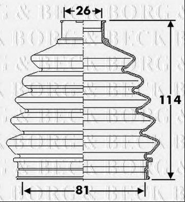 BORG & BECK BCB6287 Пильовик, приводний вал