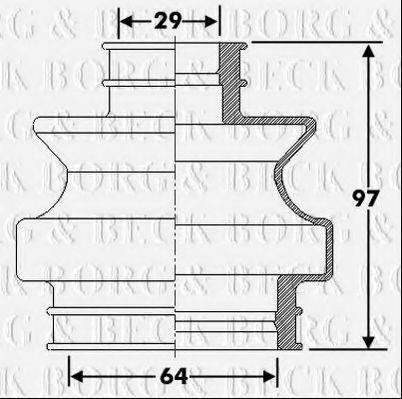 BORG & BECK BCB6288 Пильовик, приводний вал