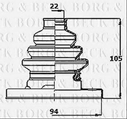 BORG & BECK BCB6317 Пильовик, приводний вал