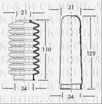 BORG & BECK BSG3005 Пильовик, рульове управління