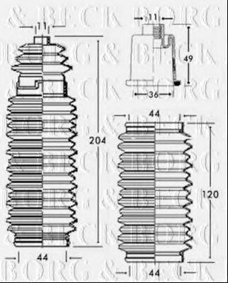 BORG & BECK BSG3164 Пильовик, рульове управління