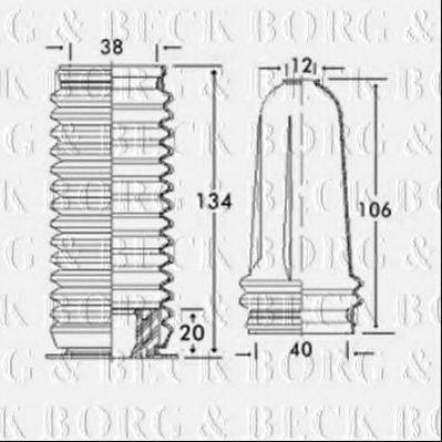 BORG & BECK BSG3198 Пильовик, рульове управління