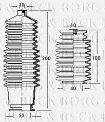 BORG & BECK BSG3205 Пильовик, рульове управління