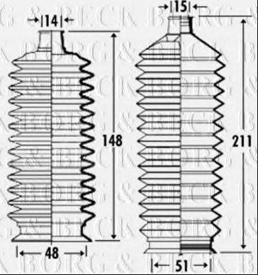 BORG & BECK BSG3330 Пильовик, рульове управління