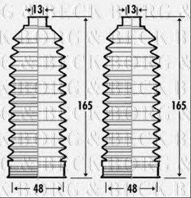 BORG & BECK BSG3341 Пильовик, рульове управління