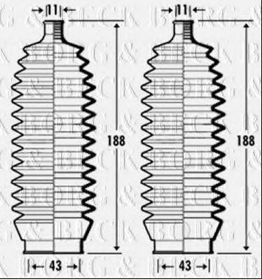 BORG & BECK BSG3342 Пильовик, рульове управління