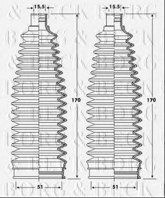 BORG & BECK BSG3418 Пильовик, рульове управління