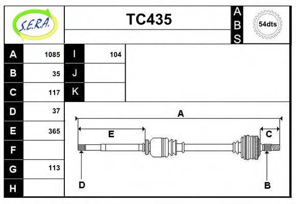 SERA TC435 Приводний вал