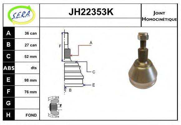 SERA JH22353K Шарнірний комплект, приводний вал