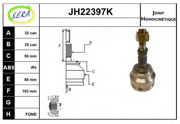 SERA JH22397K Шарнірний комплект, приводний вал