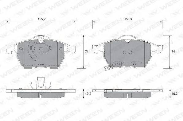 WEEN 1511310 Комплект гальмівних колодок, дискове гальмо