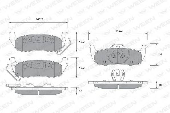 WEEN 1512506 Комплект гальмівних колодок, дискове гальмо