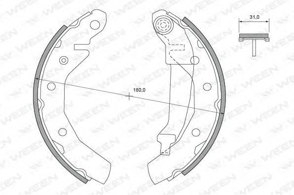 WEEN 1522026 Комплект гальмівних колодок