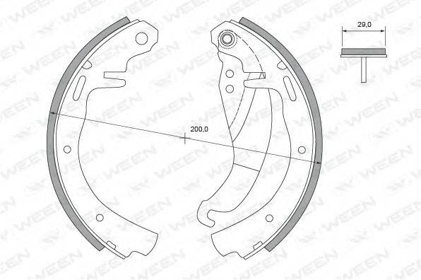 WEEN 1522199 Комплект гальмівних колодок