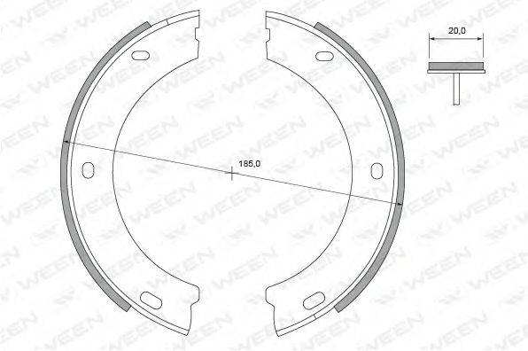 WEEN 1522374 Комплект гальмівних колодок, стоянкова гальмівна система