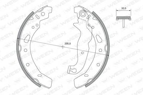 WEEN 1522463 Комплект гальмівних колодок