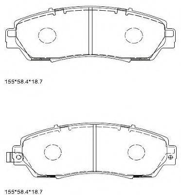 ASIMCO KD1508 Комплект гальмівних колодок, дискове гальмо