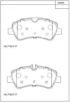 ASIMCO KD6369 Комплект гальмівних колодок, дискове гальмо