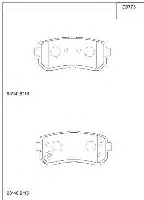 ASIMCO KD9773 Комплект гальмівних колодок, дискове гальмо