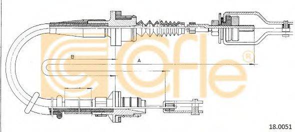 COFLE 180052 Трос, управління зчепленням