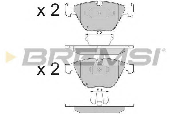 BREMSI BP3073 Комплект гальмівних колодок, дискове гальмо